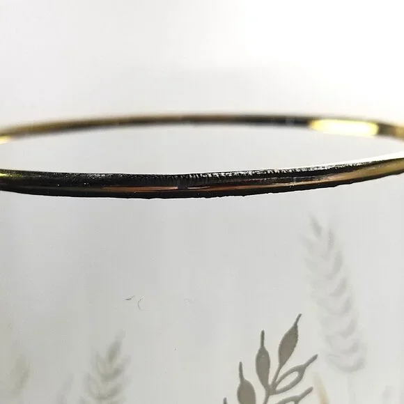 Libby Wheat Spray Cocktail Glasses, White and Gold Wheat Tumblers, Circa 1960 - Picture 3 of 15